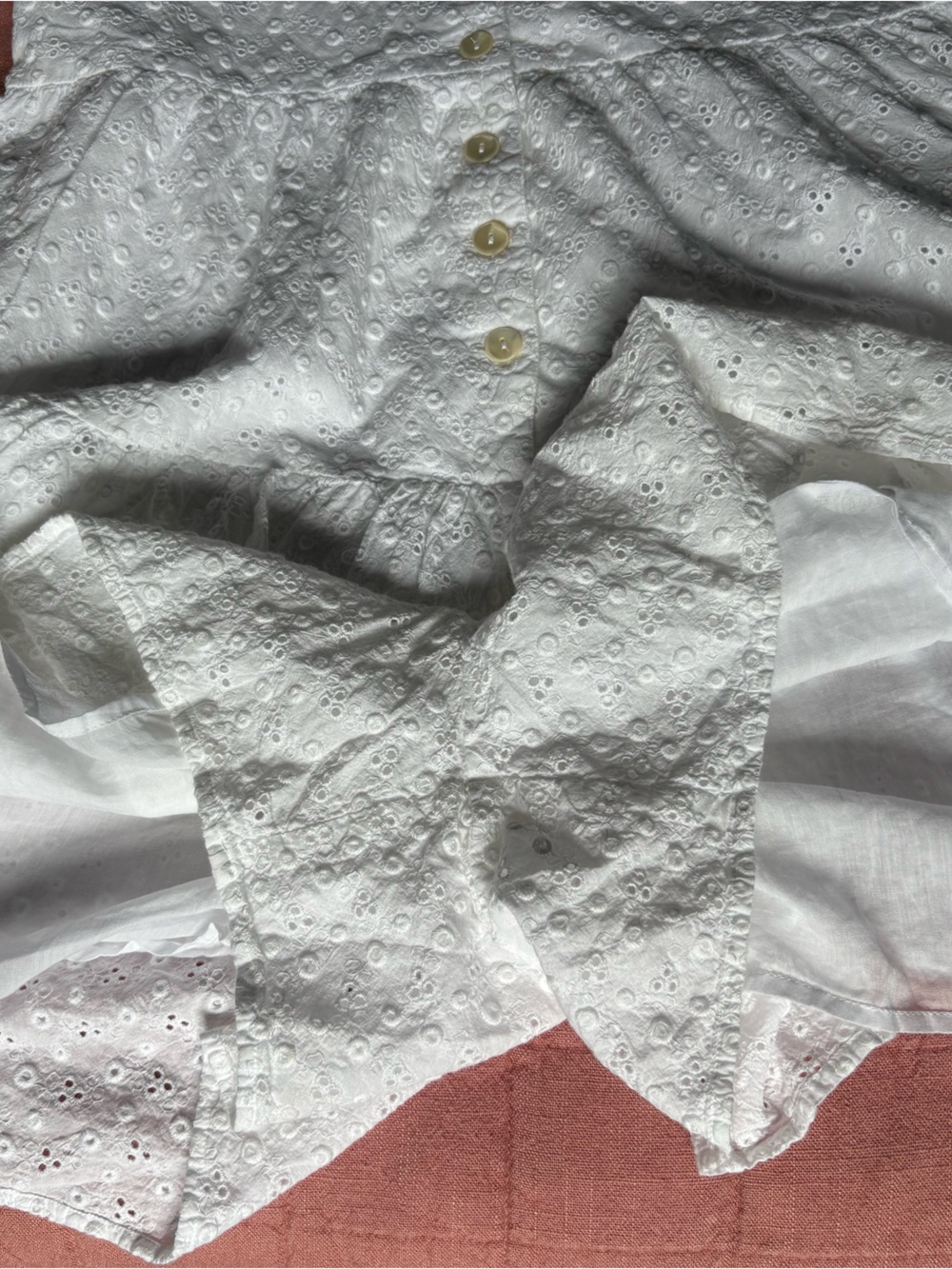 Uncle Frank White Eyelet Mini Dress- Romper- White Graduation Dress- Size XS - Picture 11 of 12